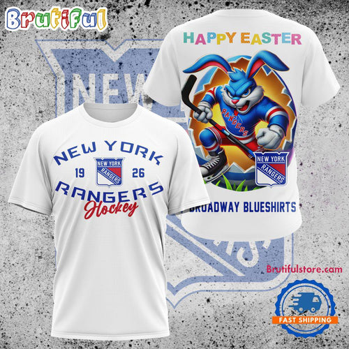 NHL New York Rangers Hockey Team Mascot Design Happy Easter Day T Shirt