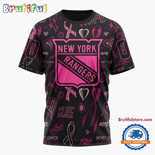 NHL New York Rangers Special Pink Breast Cancer Awareness New Design T Shirt