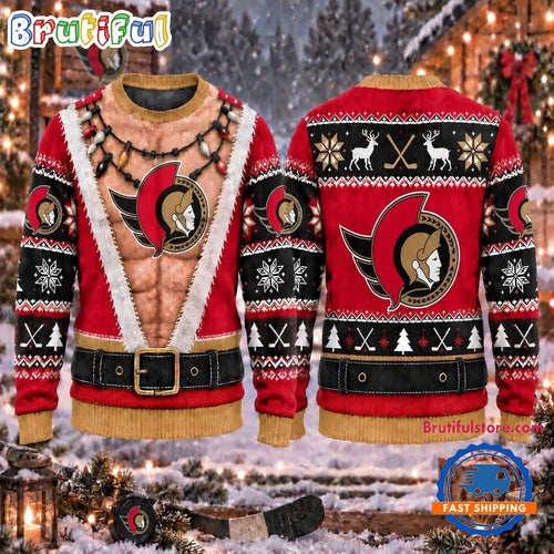 NHL Ottawa Senators Funny Body Christmas Ugly Sweater