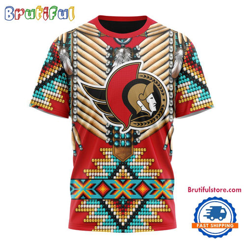 NHL Ottawa Senators Special Native American Costume Hockey Team Design T Shirt, Hoodie, Sweatshirt