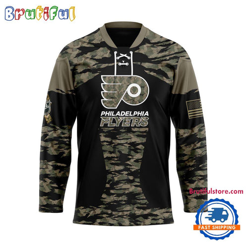 NHL Philadelphia Flyers Custom Honoring Veterans Camo Hockey Jersey