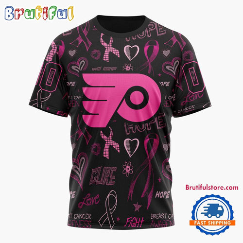 NHL Philadelphia Flyers Special Pink Breast Cancer Awareness New Design T Shirt