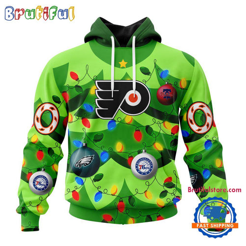 NHL Philadelphia Flyers Specialized Christmass Tree Color And City’s Sport Teams Hoodie, Sweatshirt, T Shirt