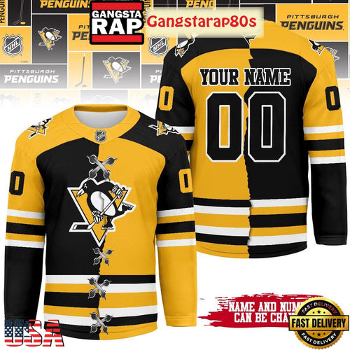 NHL Pittsburgh Penguins Mix Home Away 2025 Custom Hockey Jersey