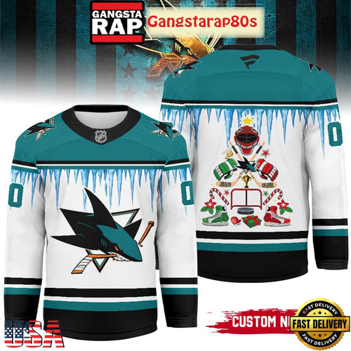 NHL San Jose Sharks Christmas New 2025 Custom Number Hockey Jersey