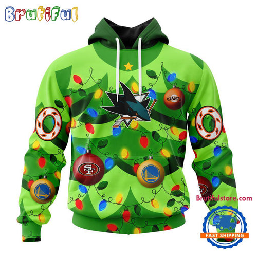 NHL San Jose Sharks Specialized Christmass Tree Color And City’s Sport Teams Hoodie, Sweatshirt, T Shirt