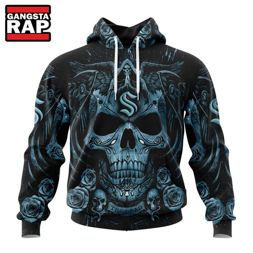 NHL Seattle Kraken Special Design Halloween With Skull Art Hoodie, T Shirt