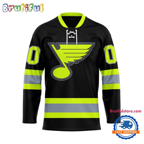 NHL St. Louis Blues Honoring Firefighters Lace Hockey Jersey