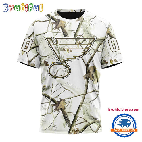 NHL St. Louis Blues Special White Winter Hunting Camo T Shirt, Hoodie, Sweatshirt