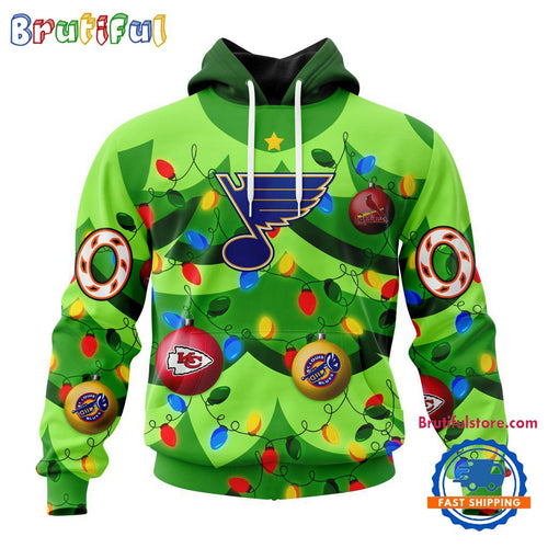 NHL St. Louis Blues Specialized Christmass Tree Color And City’s Sport Teams Hoodie, Sweatshirt, T Shirt