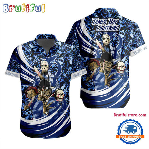 NHL Tampa Bay Lightning Special Movies Character Halloween Design Hawaiian Button Shirt