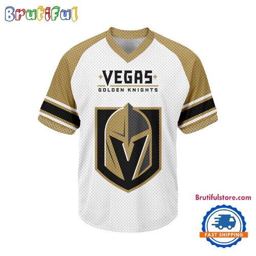 NHL Vegas Golden Knights Hockey Team Design V-neck Mesh Short Sleeve Jersey