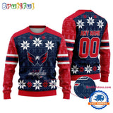 NHL Washington Capitals Hockey Snow Christmas Ugly Sweater
