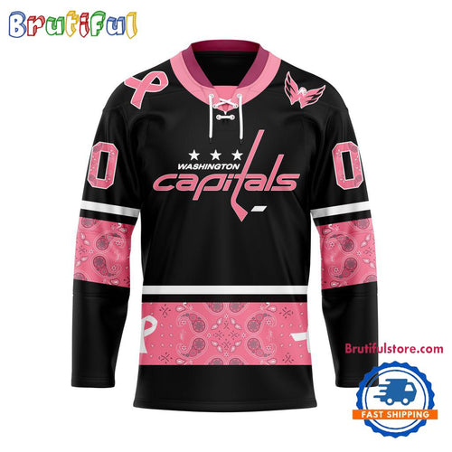 NHL Washington Capitals In October We Wear Pink Breast Cancer Design Hockey Jersey