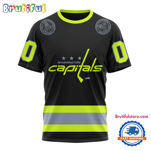 NHL Washington Capitals Specialized FireFighter Uniforms Color Design T Shirt