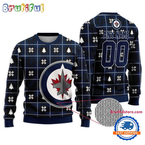 NHL Winnipeg Jets Personalized Snow Tree Ugly Christmas Sweater