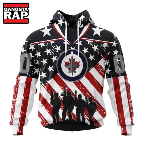 NHL Winnipeg Jets Specialized Kits For Honor USS Military Hoodie, Hoodie T-Shirt