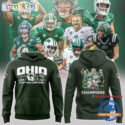 Ohio Bobcats Football Special Edition 2024 Cure Bowl Champions 3D Shirt