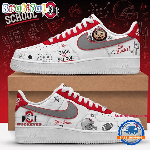 Ohio State Buckeyes 2026 NCAA Football Back To School Air Force 1 Shoes Sneakers