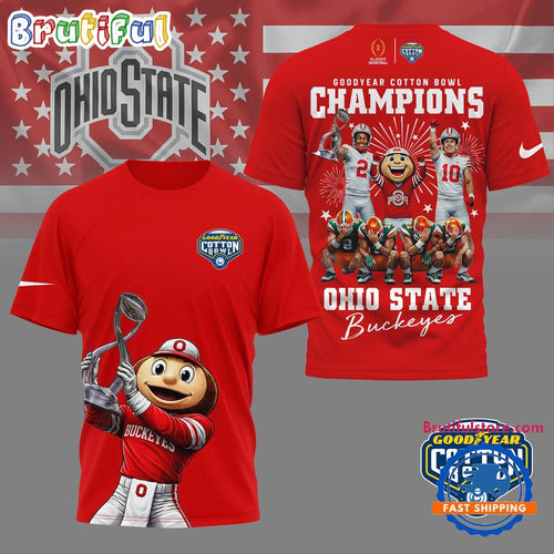 Ohio State Buckeyes NCAA Goodyear Cotton Bowl Champions 3D Shirt