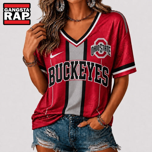Ohio State Buckeyes NCAA Rivalry Game Spirit V neck T Shirt