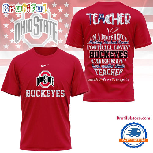 Ohio State Buckeyes Teacher Teach Love Inspire All Over Print Shirt