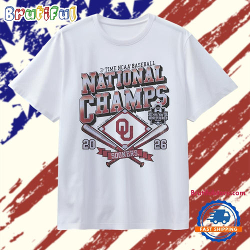 Oklahoma Sooners 3 Time NCAA Baseball National Champs Charles Schwab Field Omaha T Shirt