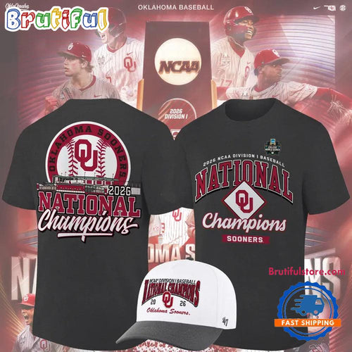 Oklahoma Sooners Champion 2026 NCAA Baseball Men’s College World Series Champions Locker Room Gray T Shirt