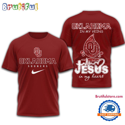 Oklahoma Sooners Jesus In My Heart All Over Print Shirt