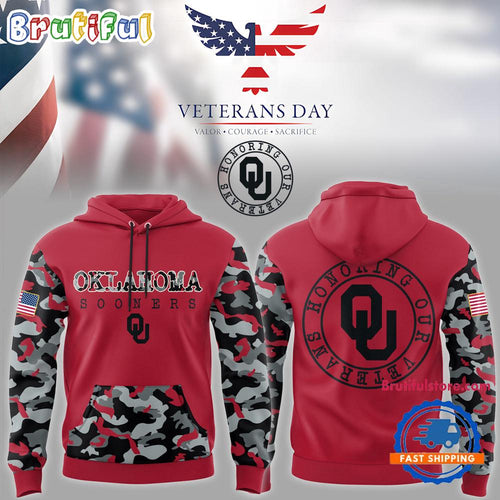 Oklahoma Sooners NCAA 2025 Limited Veterans Camo Hoodie