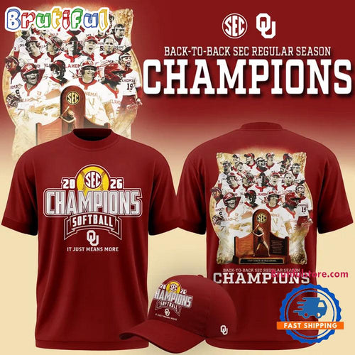Oklahoma Sooners Softball Back-to-Back SEC Regular Season Champs 2026 All Team 3D Shirt