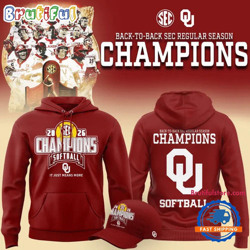 Oklahoma Sooners Softball Back-to-Back SEC Regular Season Champs 2026 Hoodie T-Shirt