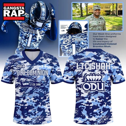 Old Dominion Monarchs Lieutenant Colonel Brandon Shah Football Jersey