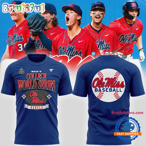 Ole Miss Rebels 2026 NCAA Baseball Men’s College World Series Blue T Shirt