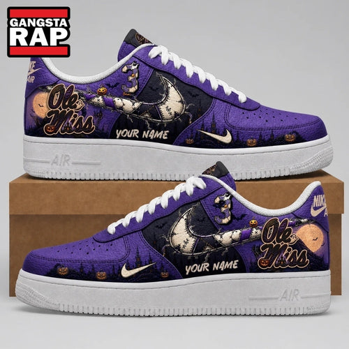 Ole Miss Rebels 2026 NCAA Haunted Moon Halloween Custom Air Force 1 Shoes Sneakers