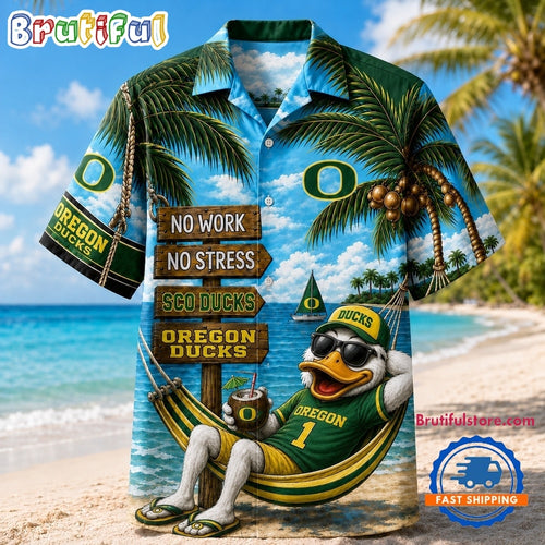Oregon Ducks NCAA No Work No Stress Hawaiian Shirt