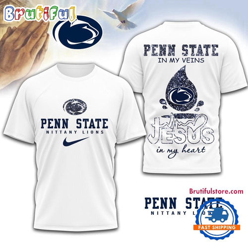 Penn State Nittany Lions Jesus In My Heart Unissex 3D Shirt