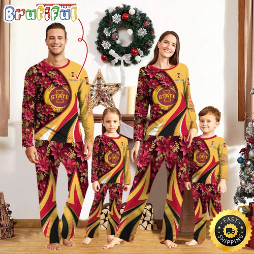 Personalized NCAA Iowa State Cyclones Pajamas Flower For Sport Family