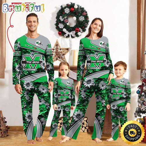 Personalized NCAA Marshall Thundering Herd Pajamas For Family Pajamas Sport Fans