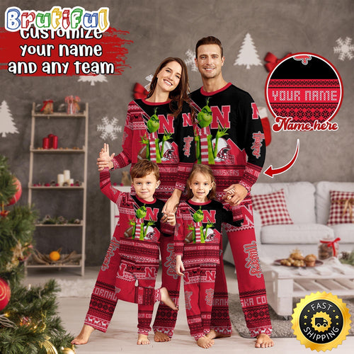 Personalized NCAA Nebraska Cornhuskers Pajamas Xmas For Sport Family