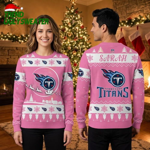 Personalized Tennessee Titans Snowflake Custom Name Ugly Christmas Sweater