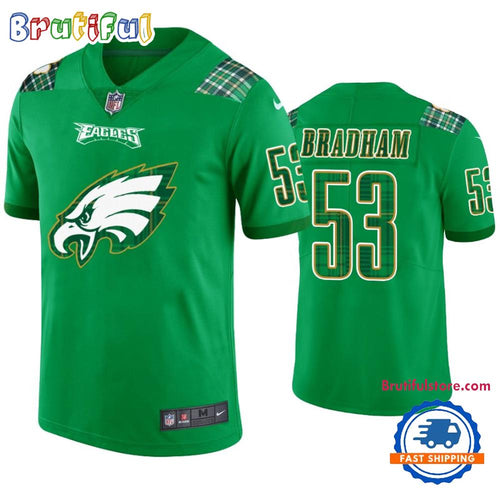 Philadelphia Eagles #53 Nigel Bradham Jersey St. Patricks Day Kelly Green Lucky Football Jersey