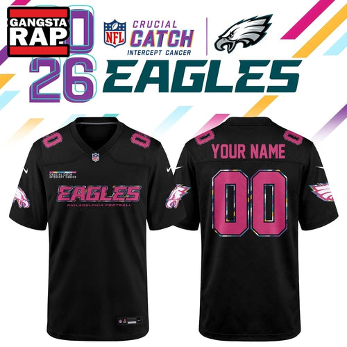 Philadelphia Eagles NFL Crucial Catch 2026 Black Limited Edition Football Jersey