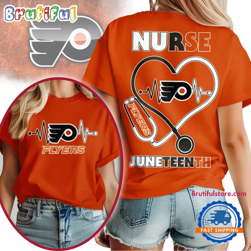 Philadelphia Flyers NHL Nurse Appreciation Juneteenth Unisex 3D Shirt