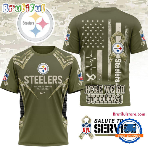 Pittsburgh Steelers 2025 NFL Salute to Service Camo All Over Print Shirt