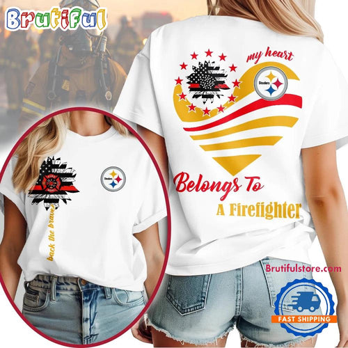 Pittsburgh Steelers 2026 NFL My Heart Belongs To A Firefighter Unisex T Shirt