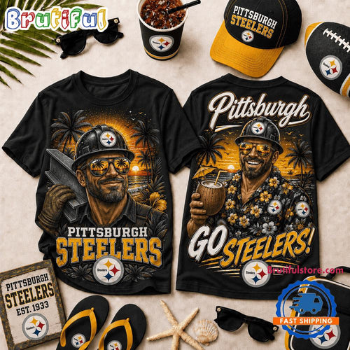Pittsburgh Steelers 2026 NFL Summer Tropical New Design 3D Shirt