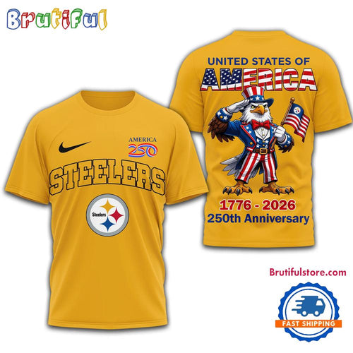 Pittsburgh Steelers NFL United States of American 250th Anniversary 3D T Shirt
