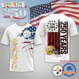 Pittsburgh Steelers NFL We The People USA 250th Anniversary White T Shirt