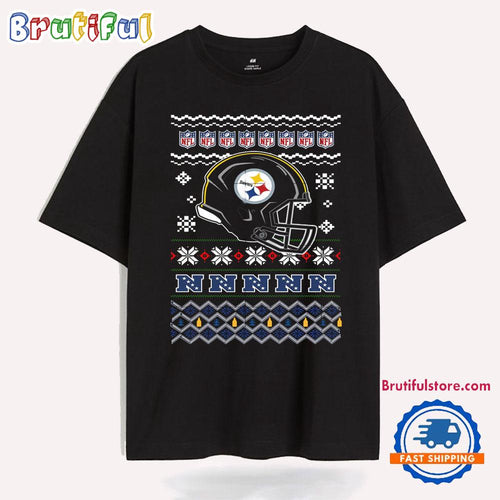 Pittsburgh Steelers Football Logo Team Helmet Merry Chritmas 2024 T Shirt